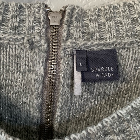 Sparkle & Fade Short Sleeve Glitter Sweater Sz L - Picture 5 of 6